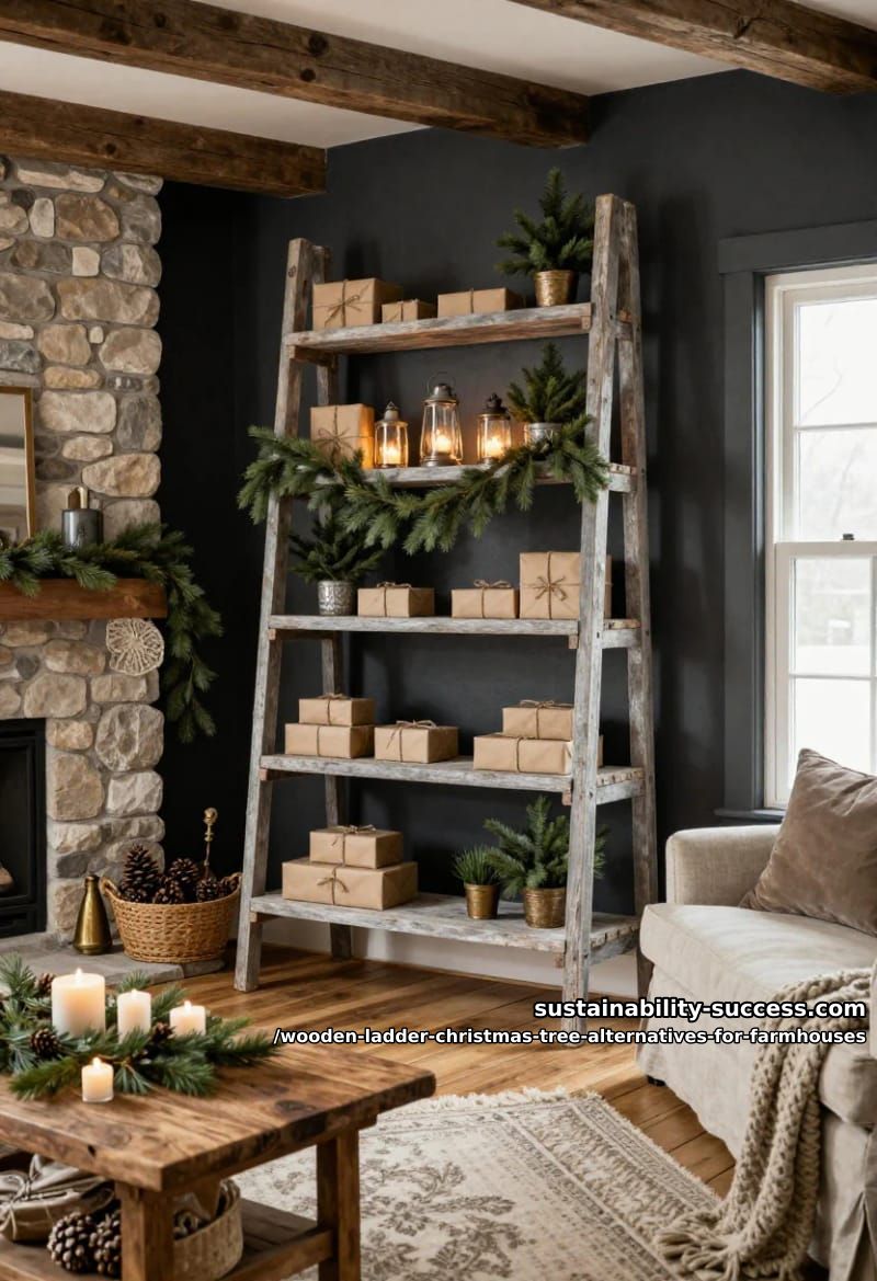 double ladder plus planks for a bigger display 1