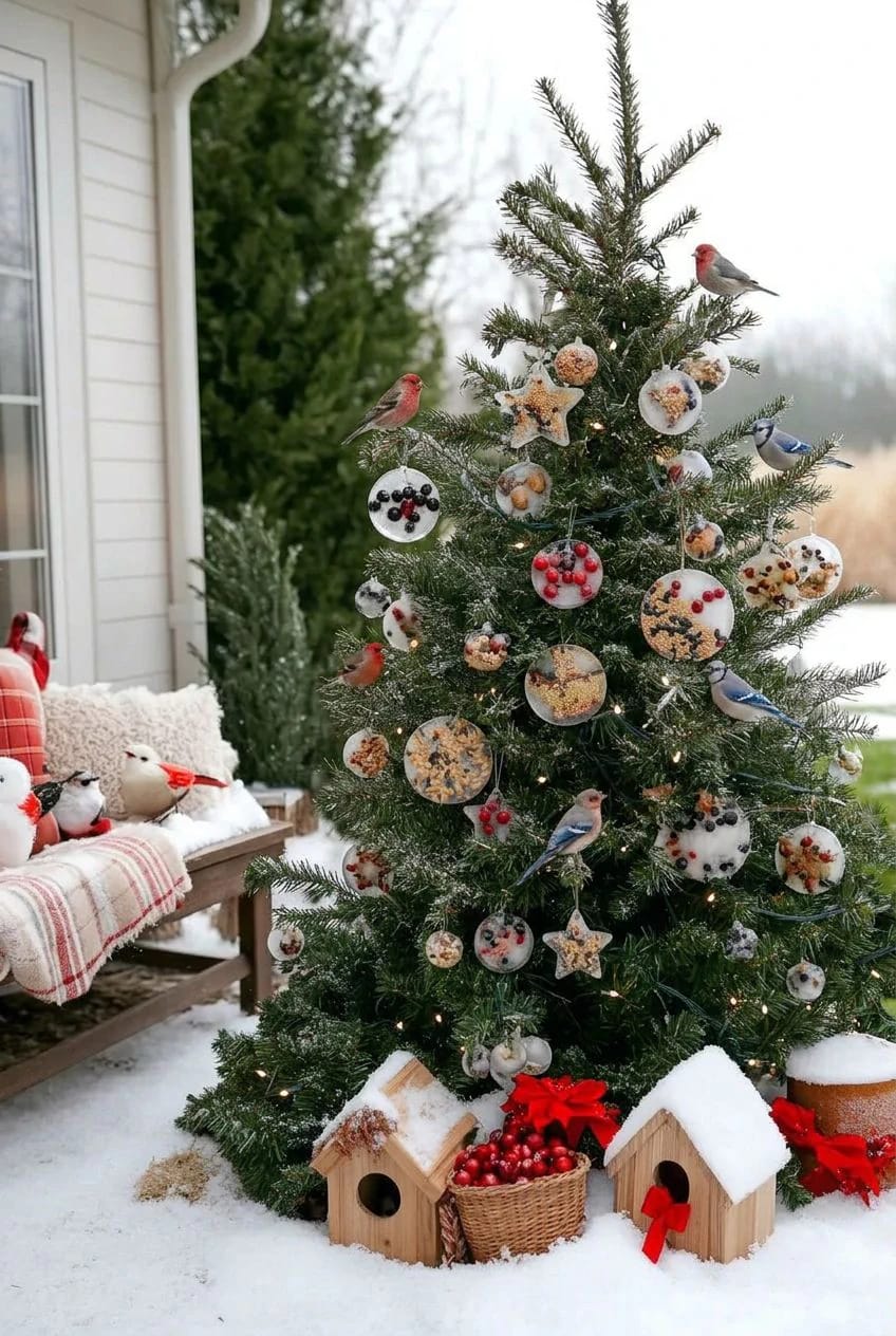 13 Birdseed Ornaments for an Outdoor Christmas Tree the Birds Will Actually Eat 14 frozen seed and berry ice ornaments (below freezing only) 1
