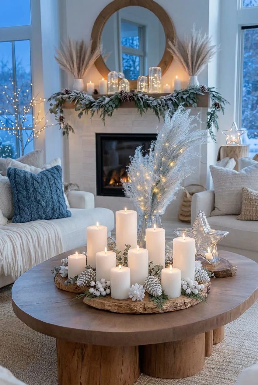 Neutral Winter Mantel Decor Without Red and Green (Warm, Not Washed-Out) 9 get the light temperature right, because it makes or breaks the whole thing 1