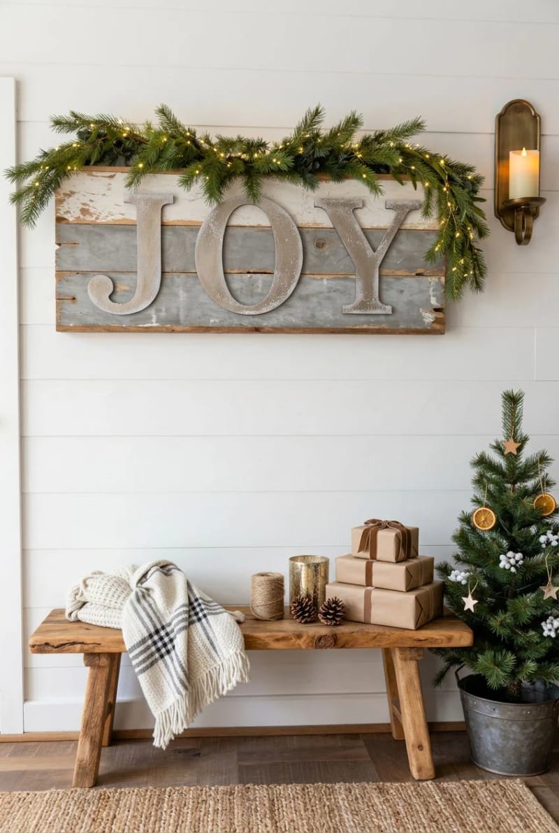 13 Reclaimed Pallet Christmas Signs for a Farmhouse (That Don't Look Store-Bought) 23 grain-led lettering that lets the boards break the words 1