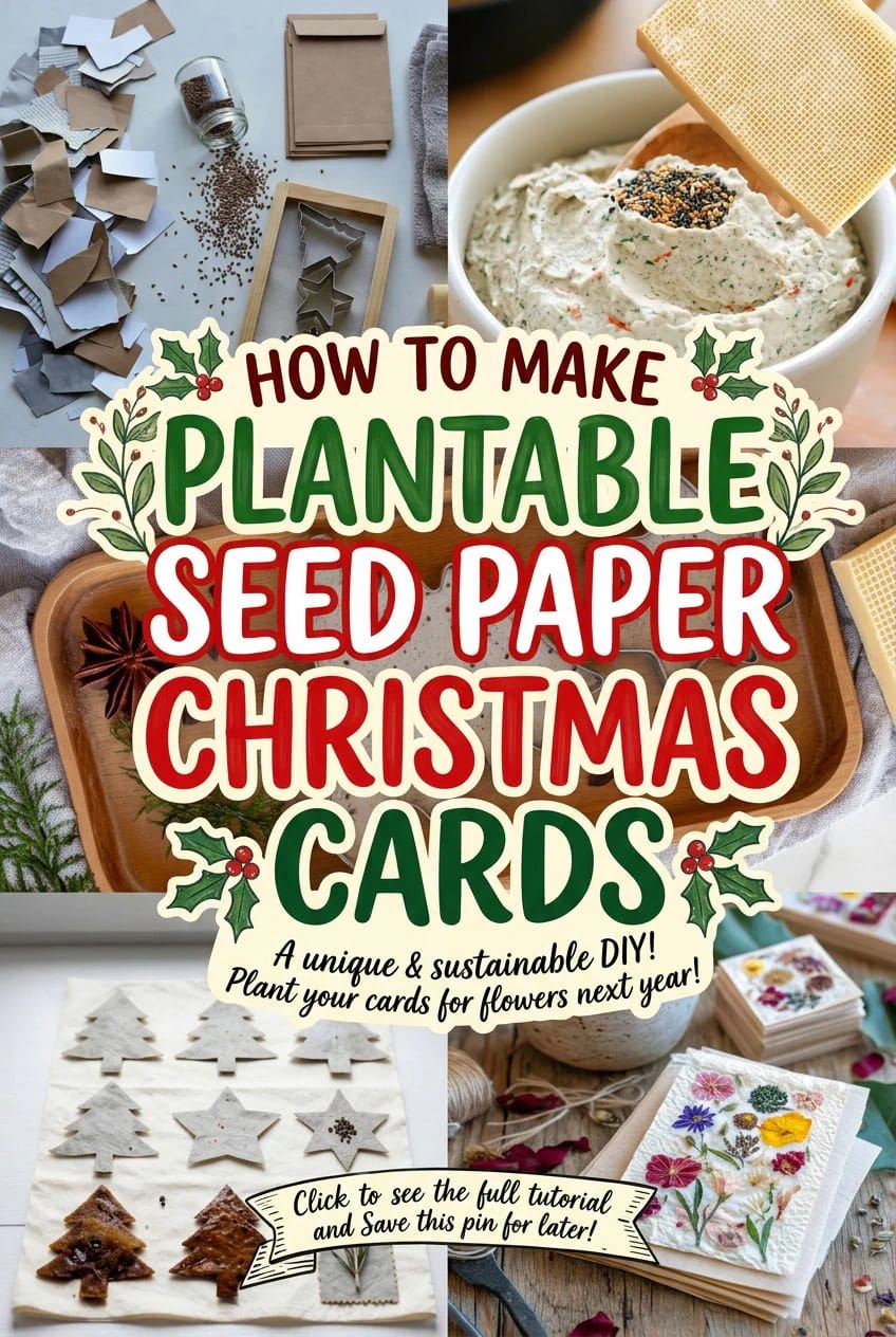 how to make plantable seed paper christmas cards 1