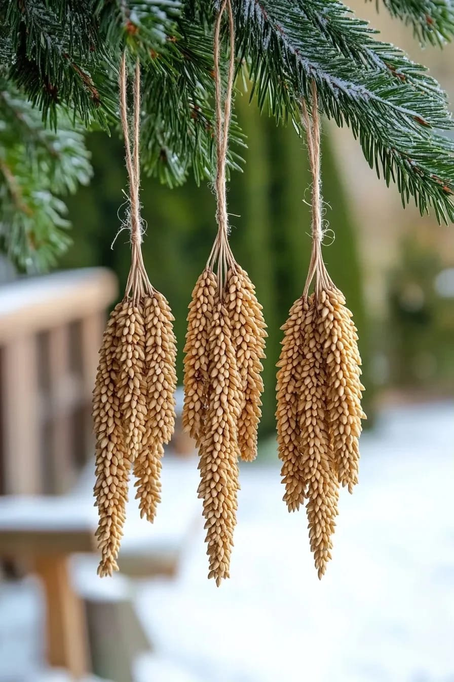 13 Birdseed Ornaments for an Outdoor Christmas Tree the Birds Will Actually Eat 13 millet and sorghum sprays as edible icicles 1