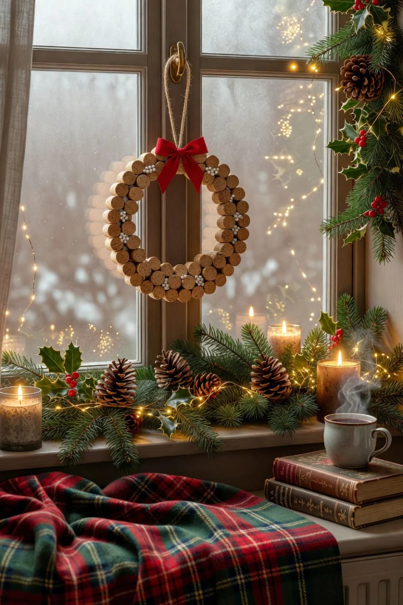 11 Wine Cork Christmas Ornaments for Beginners (That Won't Fall Apart) 15 mini cork-slice wreath 1