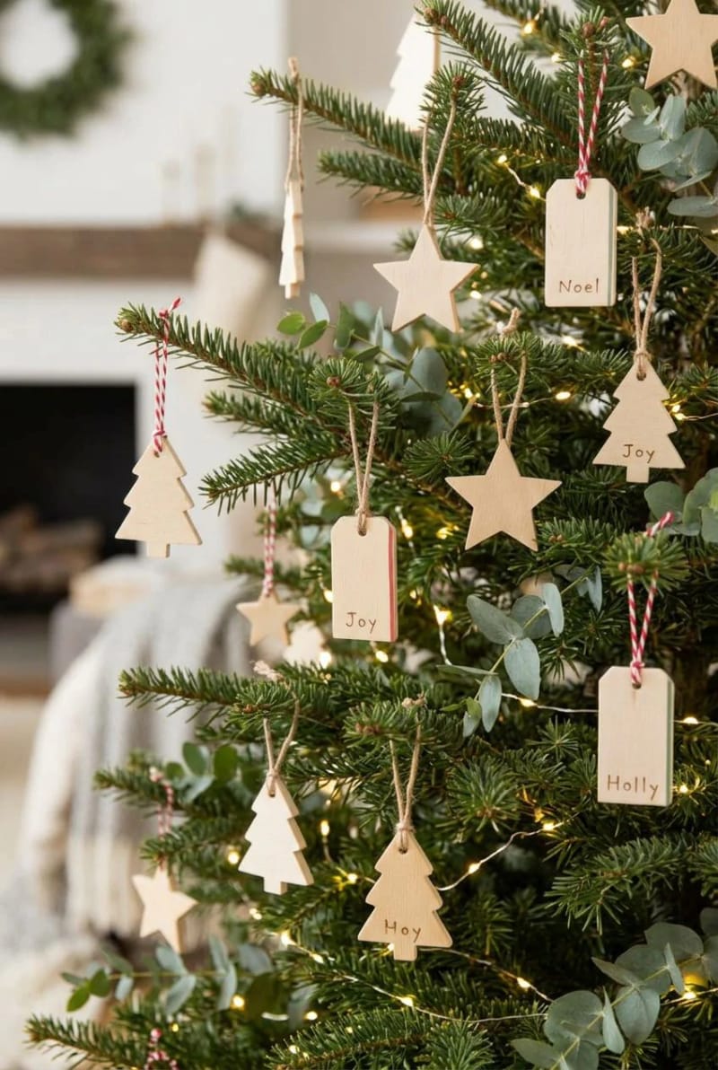 Pallet Wood Christmas Crafts for Beginners That Don't Look Like Scrap Lumber 17 mini slat ornaments and gift tags 1