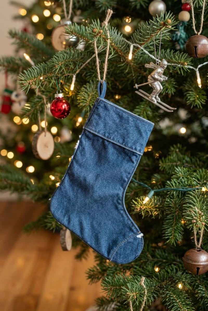 no-sew denim stocking with fusible web 1