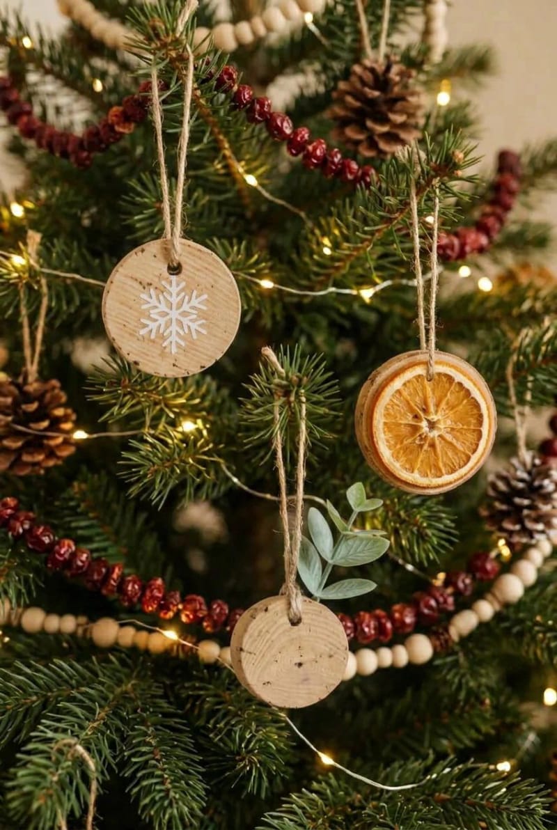 11 Wine Cork Christmas Ornaments for Beginners (That Won't Fall Apart) 8 nordic cork-slice ornaments 1