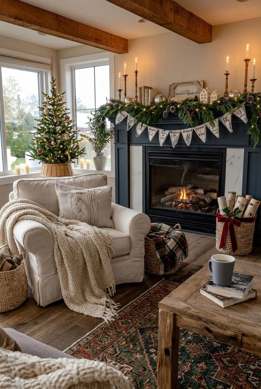 10 DIY Denim Christmas Garland Ideas to Make From Old Jeans 5 ombré pennants, sorted light to dark 1