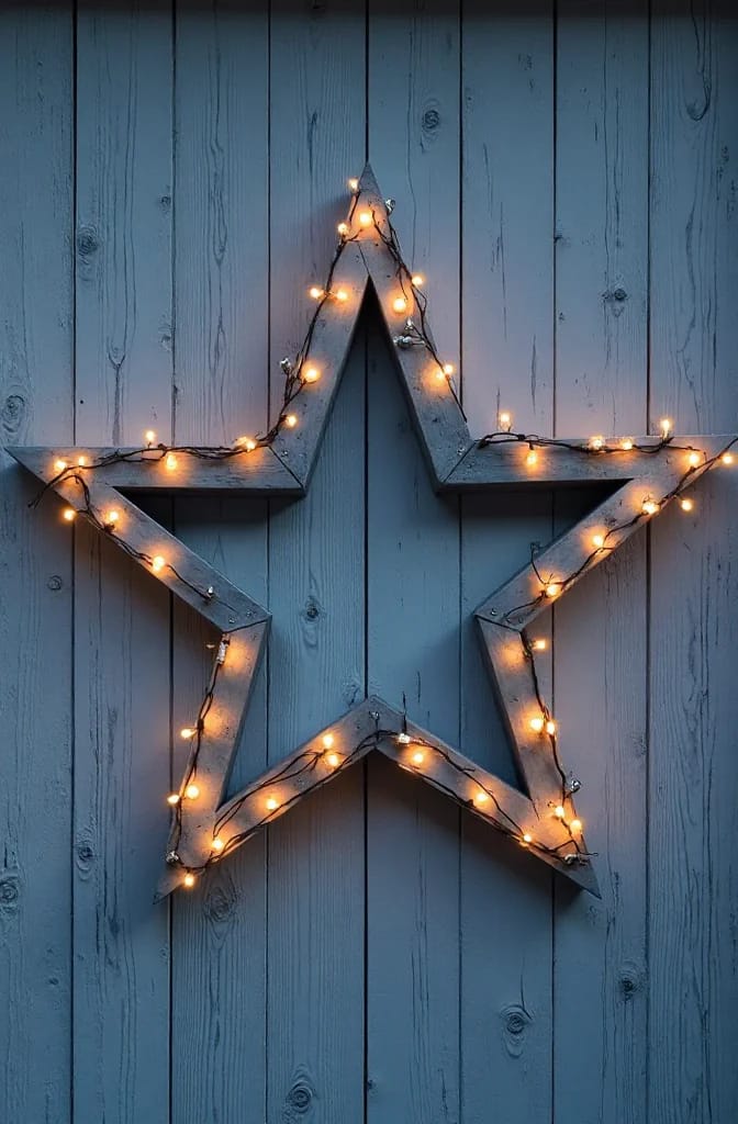 Pallet Wood Christmas Crafts for Beginners That Don't Look Like Scrap Lumber 12 oversized pallet star for the gable 11
