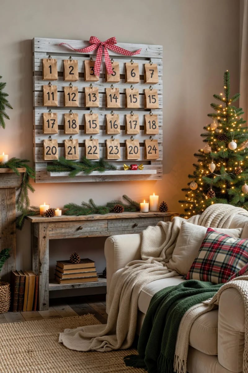 Pallet Wood Christmas Crafts for Beginners That Don't Look Like Scrap Lumber 19 pallet advent calendar 1