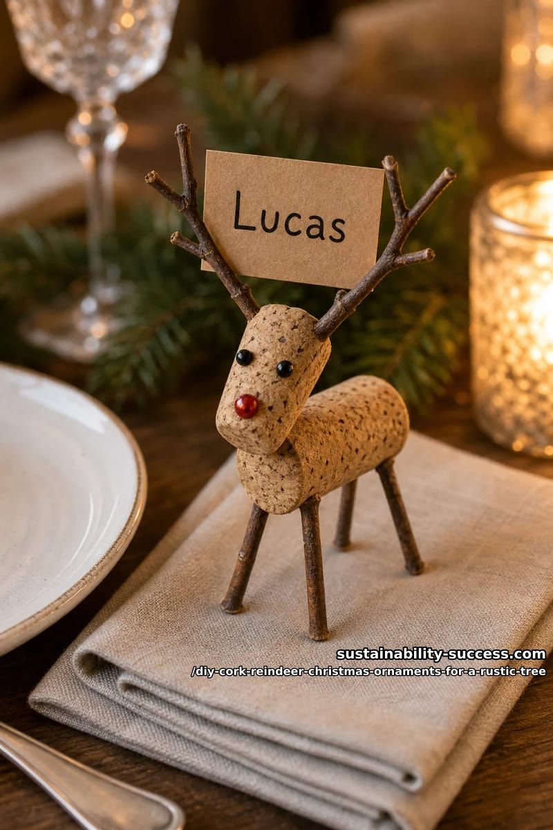 11 DIY Cork Reindeer Christmas Ornaments for a Rustic Tree 14 place-card reindeer that leave the tree for the table 1