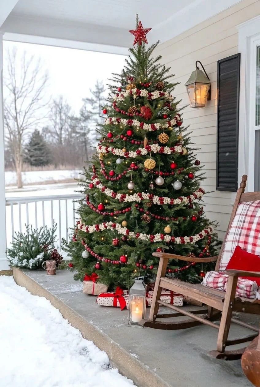 13 Birdseed Ornaments for an Outdoor Christmas Tree the Birds Will Actually Eat 9 popcorn and cranberry garland, strung on cotton 1