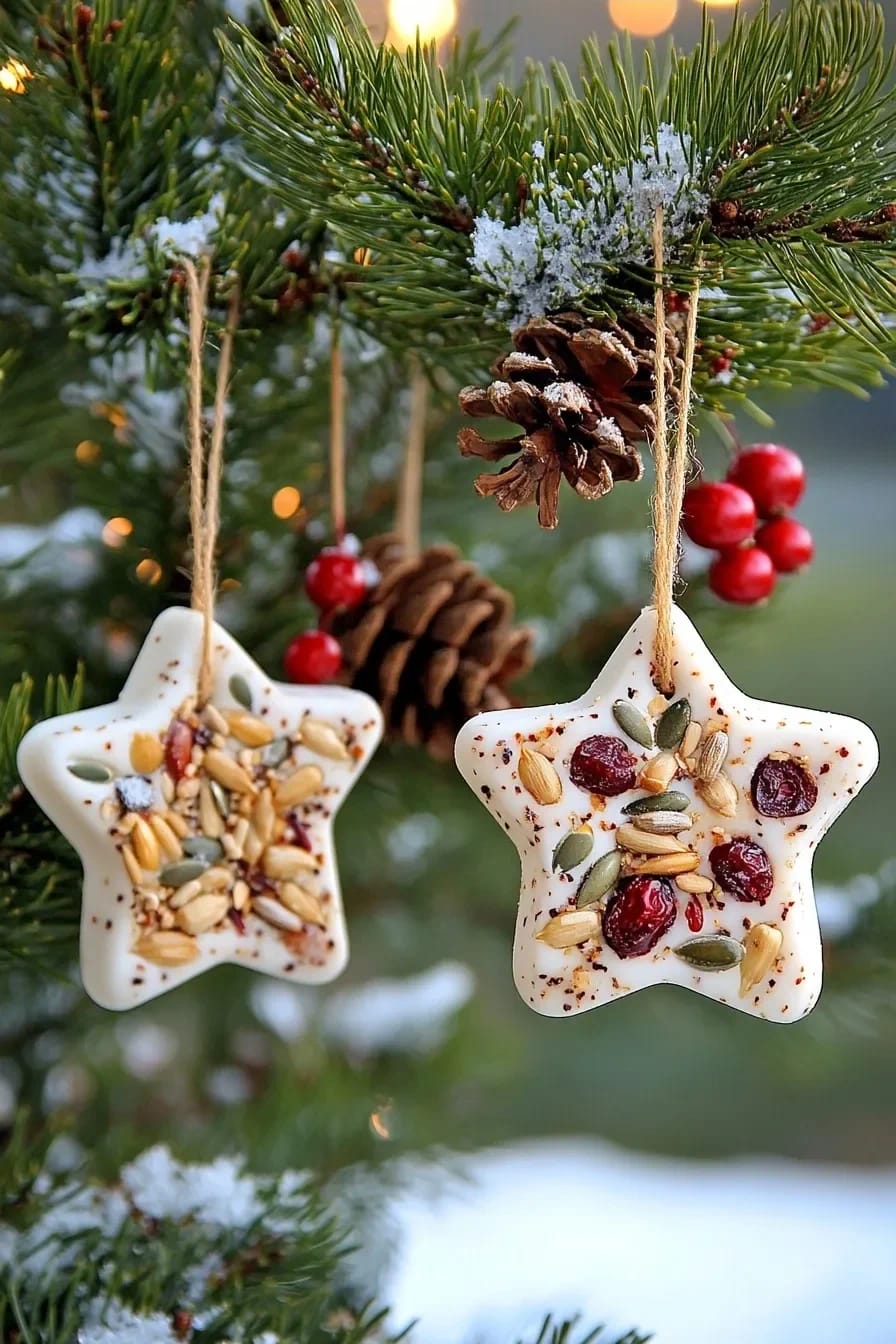 13 Birdseed Ornaments for an Outdoor Christmas Tree the Birds Will Actually Eat 7 rendered suet ornaments in silicone molds 1