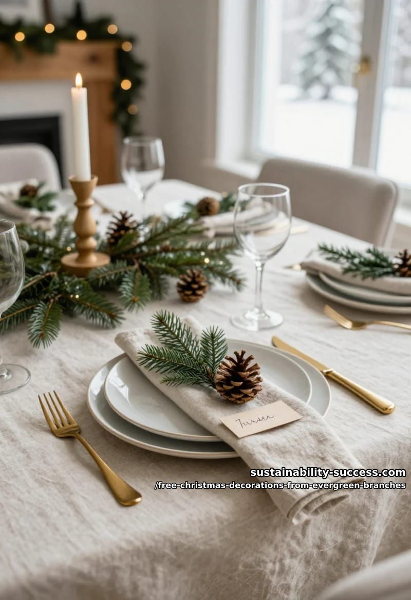 7 Free Christmas Decorations You Can Make From Evergreen Branches 10 single sprigs at each place setting 1