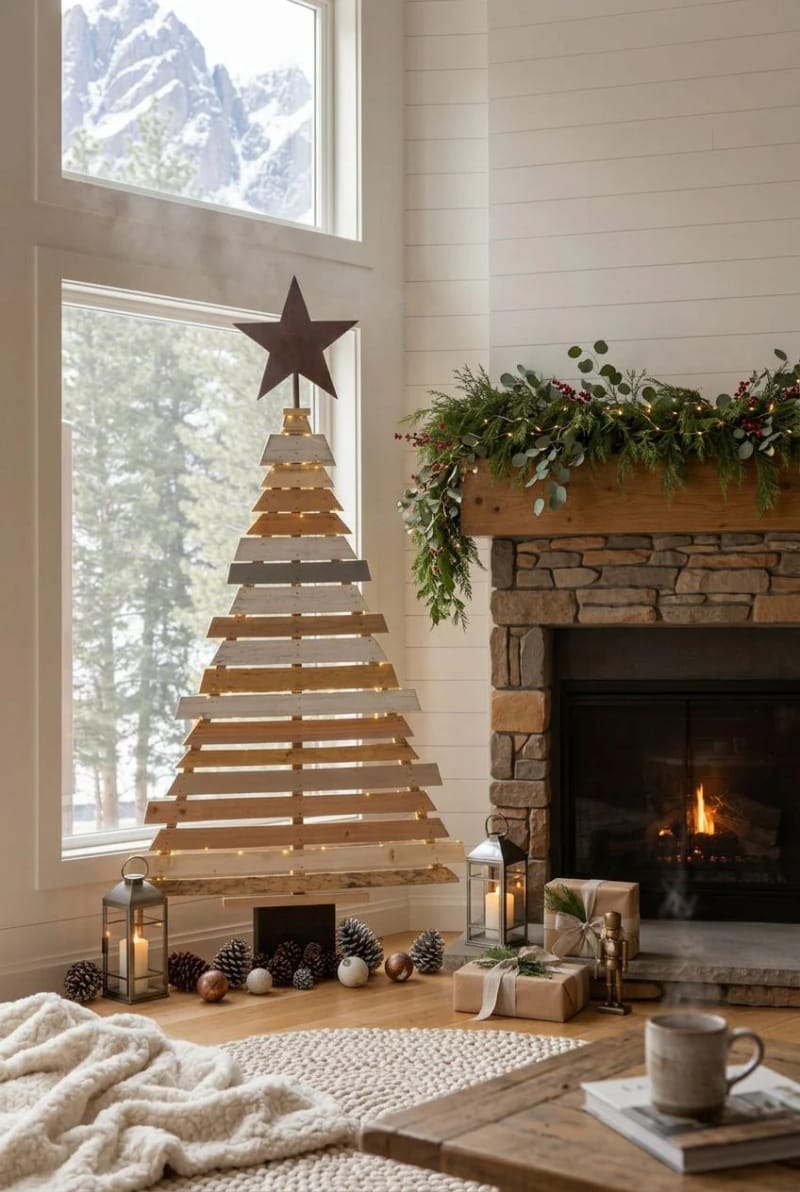 13 Reclaimed Pallet Christmas Signs for a Farmhouse (That Don't Look Store-Bought) 14 slat-built pallet christmas tree sign 1