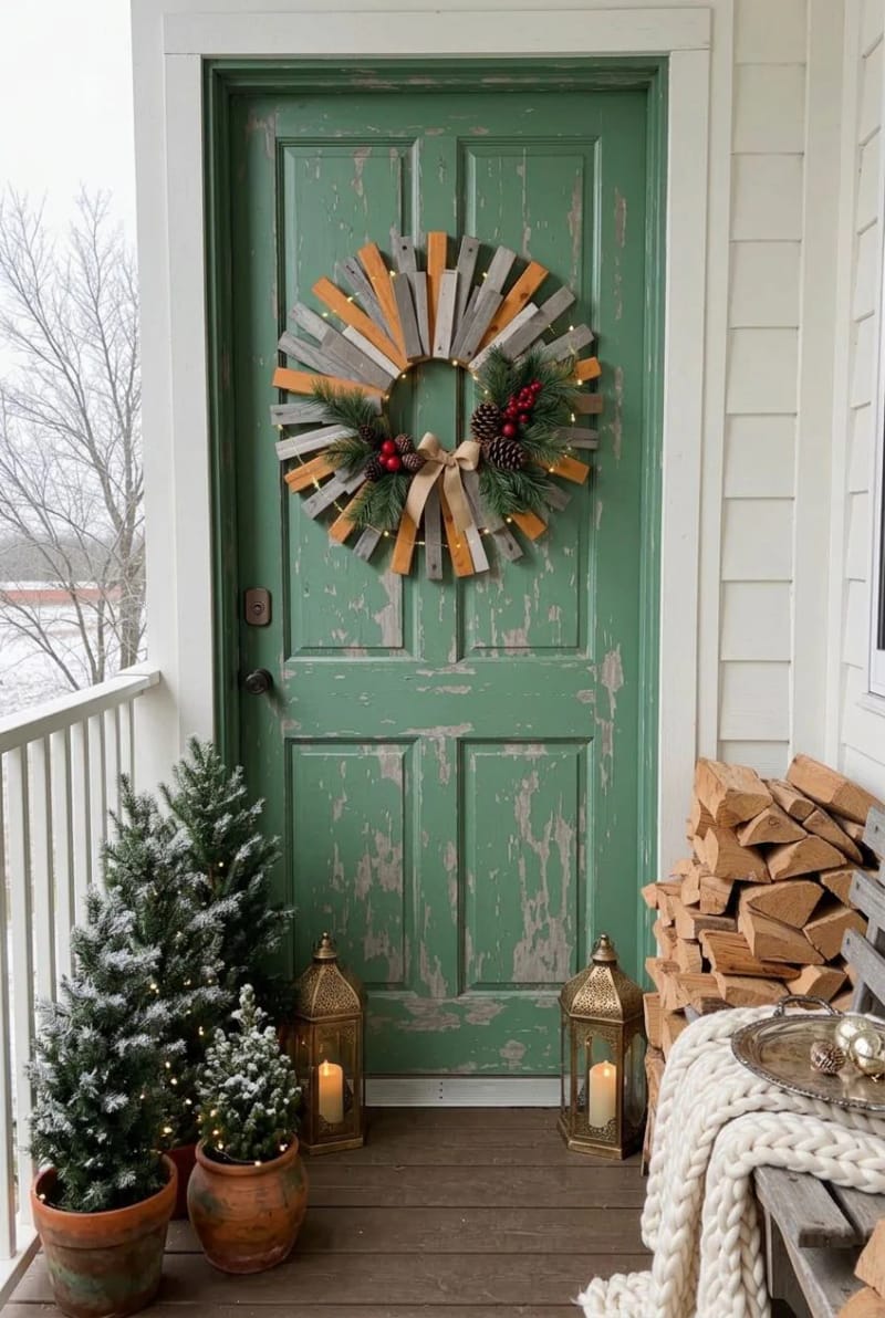 Pallet Wood Christmas Crafts for Beginners That Don't Look Like Scrap Lumber 20 slat-ring pallet wreath 1