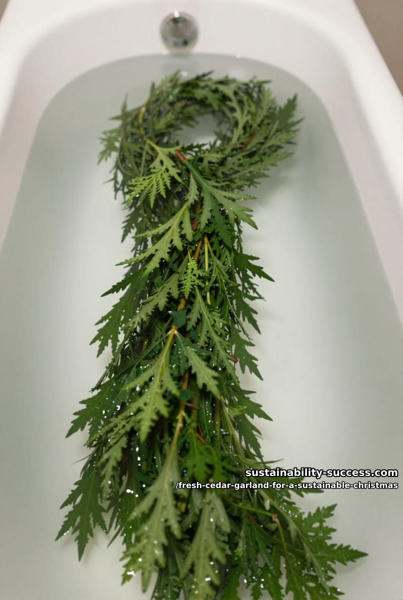 Fresh Cedar Garland for a Sustainable Christmas 7 soak the garland overnight so it lasts the whole season 1