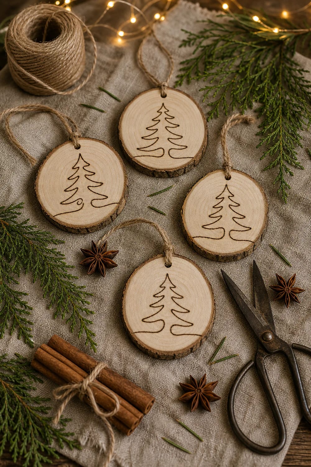 start with a one-line pine tree that hides a shaky hand 1