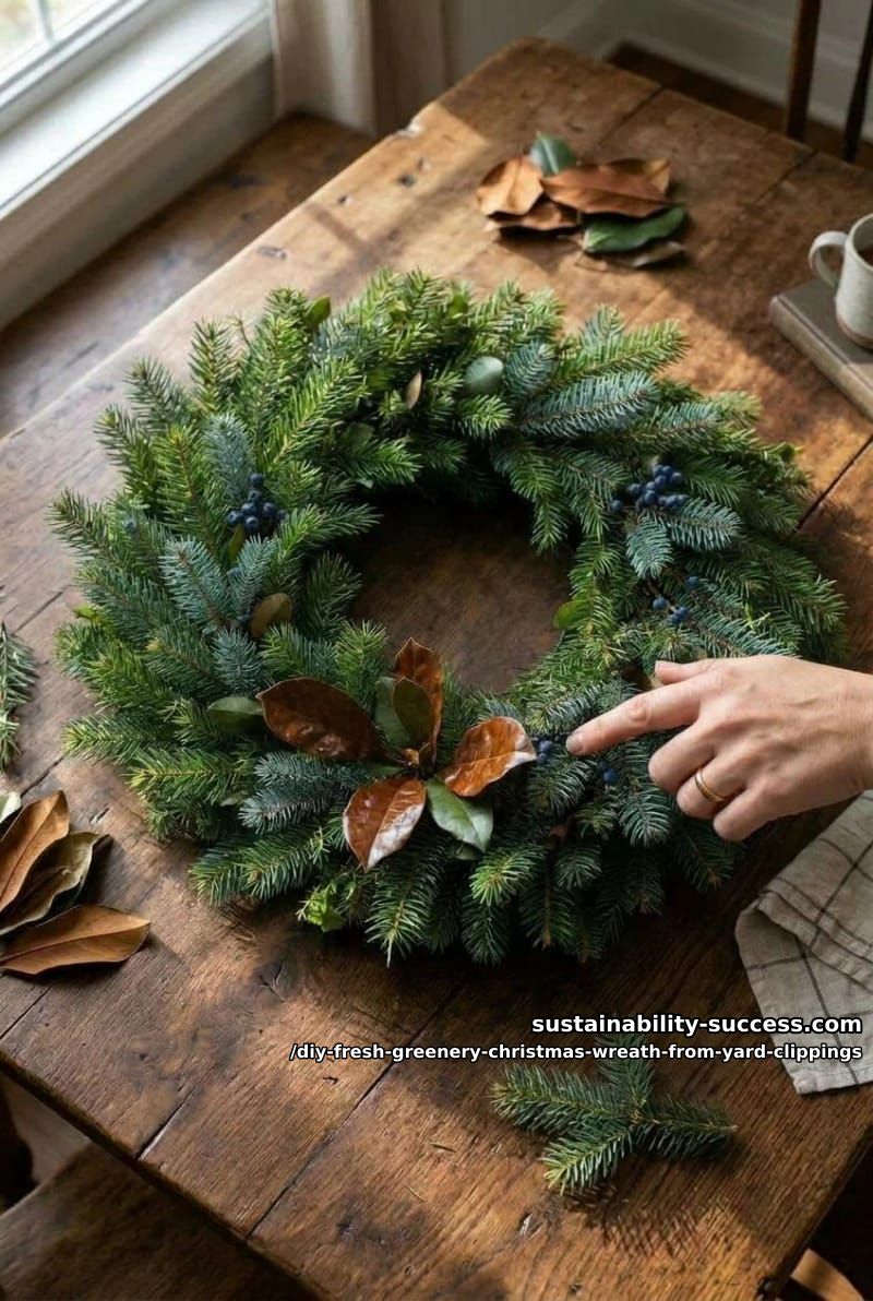 How to Make a Fresh Greenery Christmas Wreath from Yard Clippings 6 step 3: add accents, or leave it bare 1