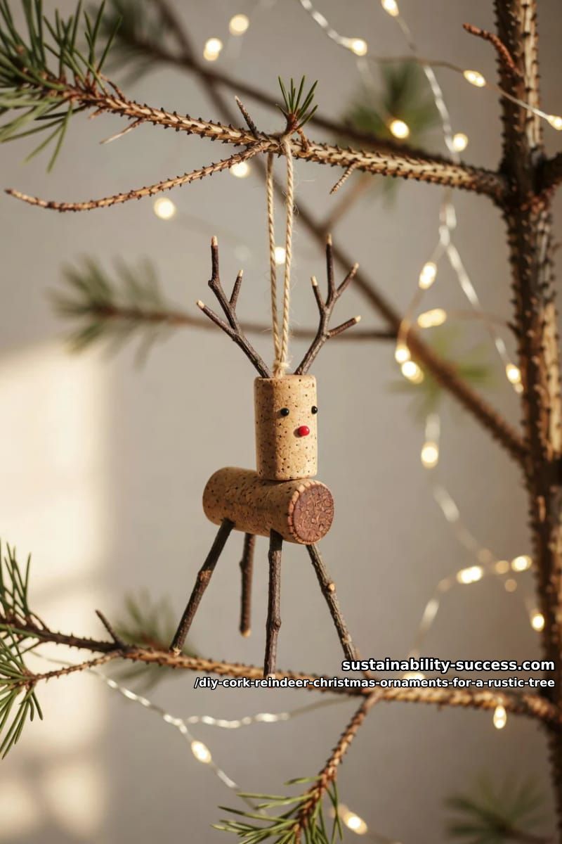 11 DIY Cork Reindeer Christmas Ornaments for a Rustic Tree 3 the classic hanging wine cork reindeer 1