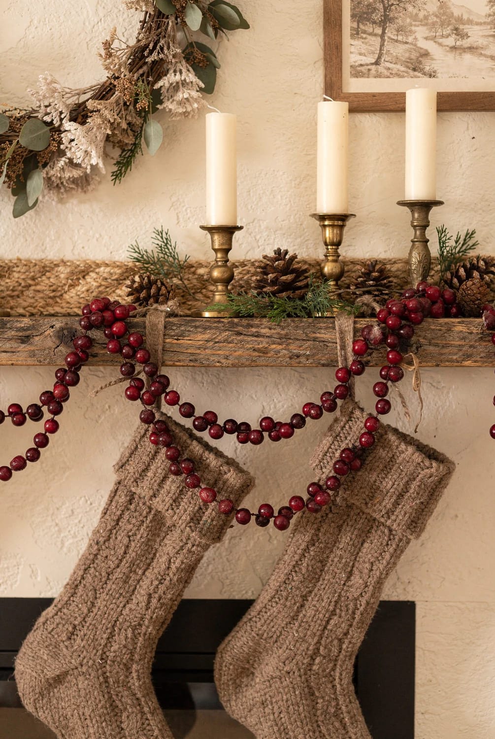 Dried Cranberry Garland for a Rustic Mantel: Ideas That Survive Past New Year 9 cranberry reads best against cream and brown, not against true red 1