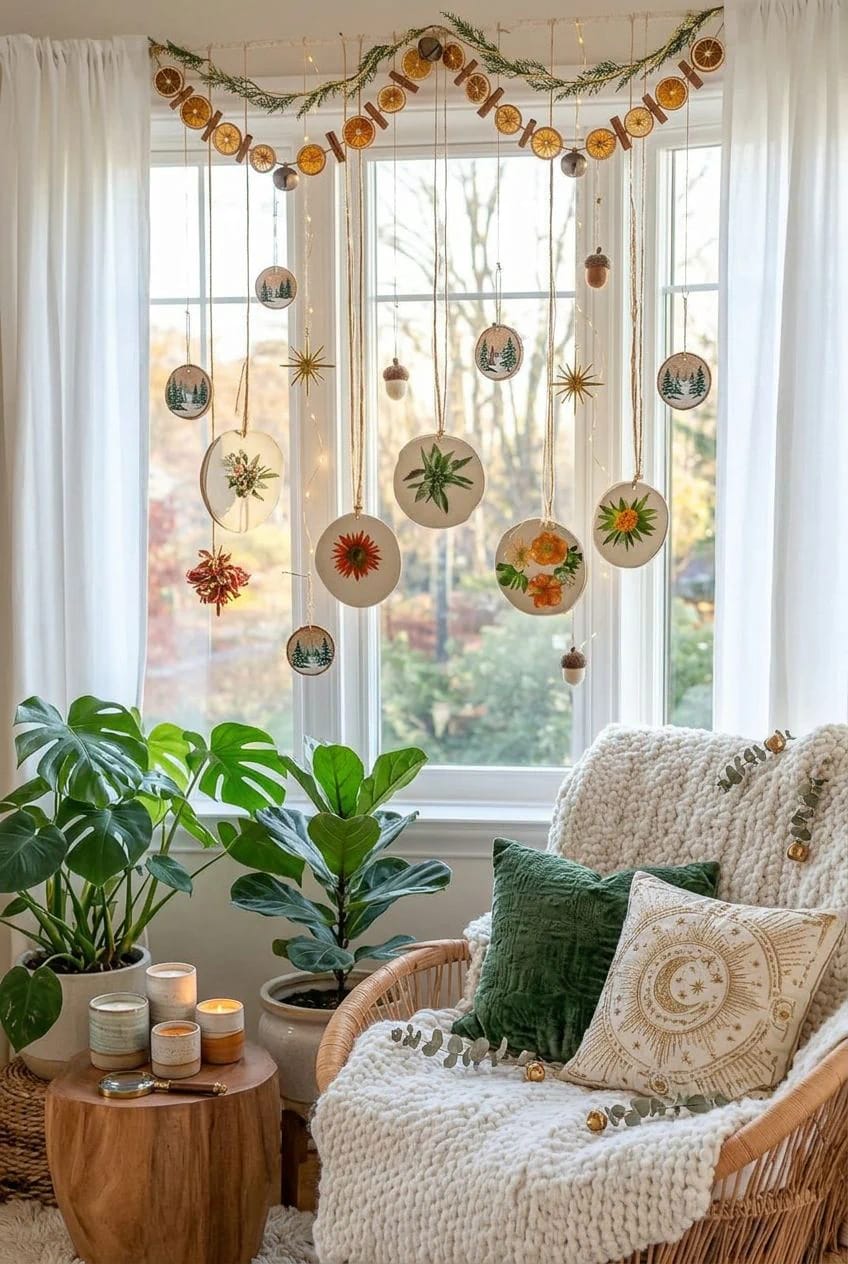 pressed-petal discs that hang in a window 1