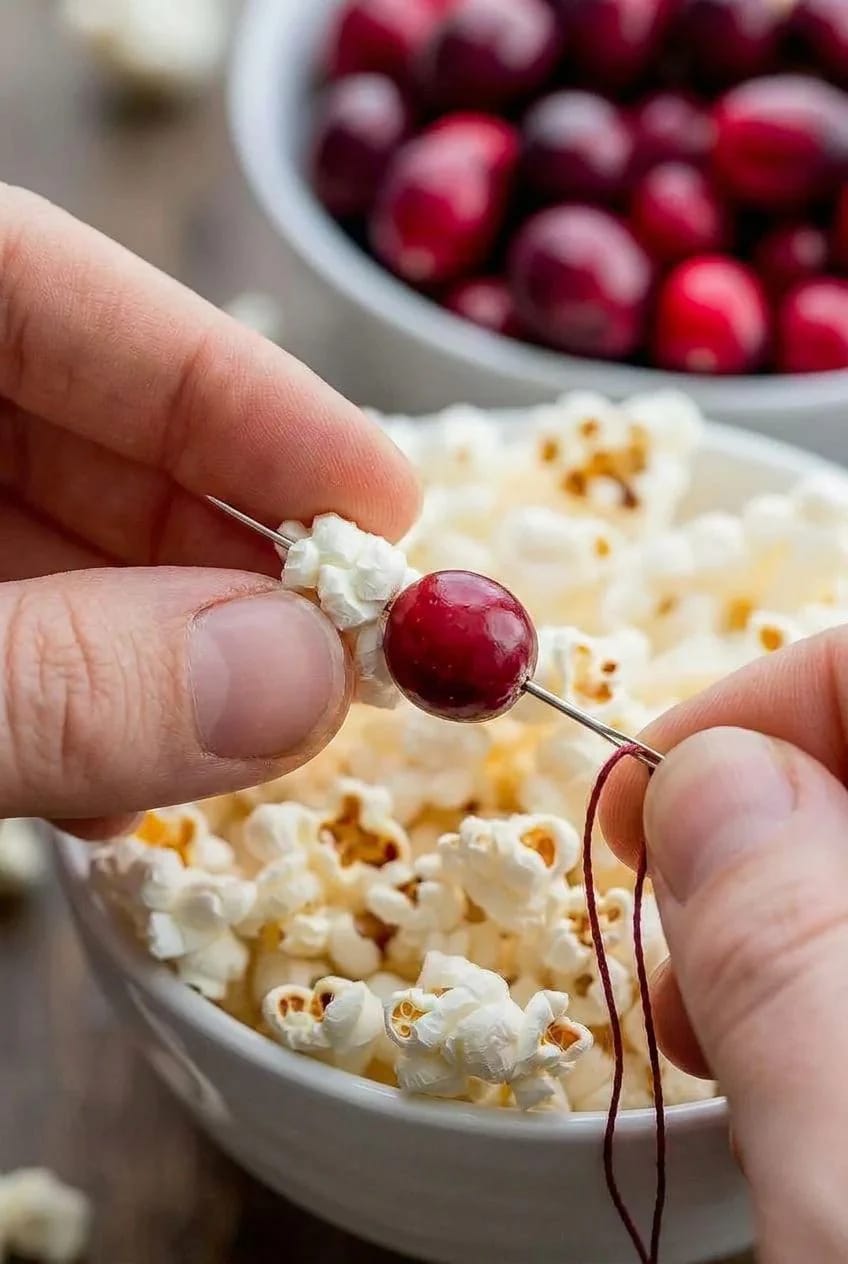 How to Make a Cranberry and Popcorn Garland for a Vintage Christmas Tree 4 rinse the cranberries, and skip the dried ones 1