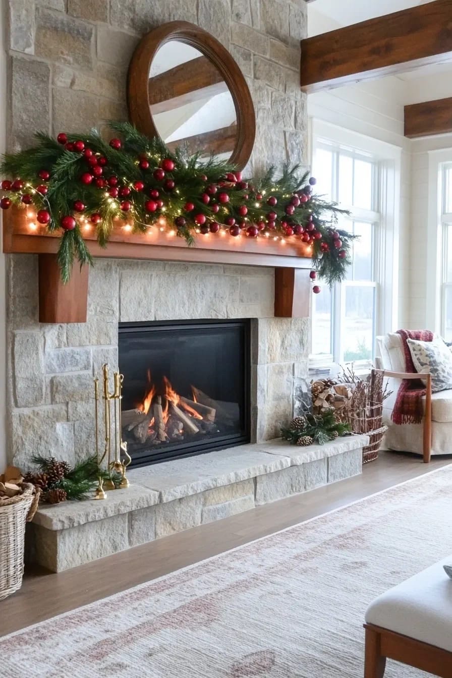 Dried Cranberry Garland for a Rustic Mantel: Ideas That Survive Past New Year 13 run warm micro-lights behind the cranberries, not through them 1