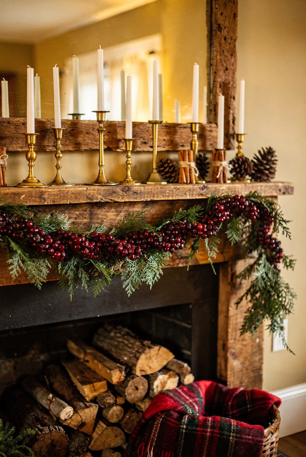 Dried Cranberry Garland for a Rustic Mantel: Ideas That Survive Past New Year 10 twist the cranberry strand into cedar rather than laying it on top 1