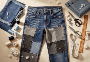 multi wash patchwork jeans from old denim scraps 6